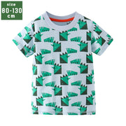 Tシャツ カットソー 半袖 キッズ ベビー 男の子 女の子 ラウンドネック 通園 通学 夏 普段着 恐竜 カジュアル かわいい おしゃれ こども服
