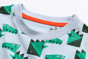 Tシャツ カットソー 半袖 キッズ ベビー 男の子 女の子 ラウンドネック 通園 通学 夏 普段着 恐竜 カジュアル かわいい おしゃれ こども服