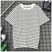トップス Tシャツ 半袖 ラウンドネック ボーダー しましま モノトーン ホワイト ブラック カジュアル オシャレ 人気 定番 レディース 女性 夏 サマー