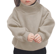 トレーナー キッズ トップス タートルネック 長袖 プルオーバー 無地 シンプル かわいい カジュアル おしゃれ 女の子 男の子 子供服 幼稚園 小学生