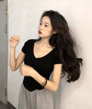 カットソー 半袖 Tシャツ レディース 女性 トップス Vネック ラウンドカット 無地 単色 シンプル 大きいサイズあり 着回し力 合わせやすい お洒落 お出かけ 普段使い 婦人服