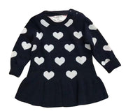 キッズチュニックワンピース チュニックワンピース ニット 子供服 キッズ服 女の子用 ワンピース チュニック トップス 長袖 ラウンドネック ハート柄 ハート 裾フレア フレア 袖リブ 春 秋 冬 春秋 秋冬 可愛い かわいい オシャレ おしゃれ お洒落 ガーリー キュート 子供 こども キッズ 女の子 女児
