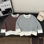 カットソー Tシャツ 長袖 ラウンドネック ボーダー柄 キッズ ジュニア ベビー 男の子 女の子 子供服 ユニセックス 着回し おしゃれ かわいい カジュアル デイリー スタンダード 通園 通学 普段使い