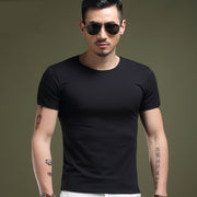 Tシャツ トップス メンズ カットソー 無地 シンプル 半袖 ラウンドネック Vネック タイト 男性用 デイリー ティーシャツ M L XL 2XL 3XL 4XL