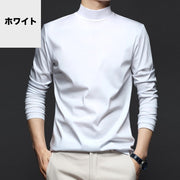 カットソー 長袖 ロングTシャツ メンズ 男性 トップス ハイネック 大きいサイズあり 無地 単色 シンプル 普段使い デイリー 紳士用