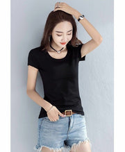 カットソー 半袖 Tシャツ レディース 女性 トップス ラウンドネック 無地 単色 シンプル 着回し 合わせやすい 婦人