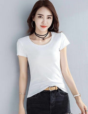 カットソー 半袖 Tシャツ レディース 女性 トップス ラウンドネック 無地 単色 シンプル 着回し 合わせやすい 婦人