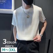 Tシャツ カットソー 半袖 大きいサイズ メンズ トップス クルーネック ラウンドネック かっこいい おしゃれ シンプル 無地 黒 白