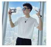 Tシャツ カットソー 半袖 大きいサイズ メンズ トップス クルーネック ラウンドネック かっこいい おしゃれ シンプル 無地 黒 白