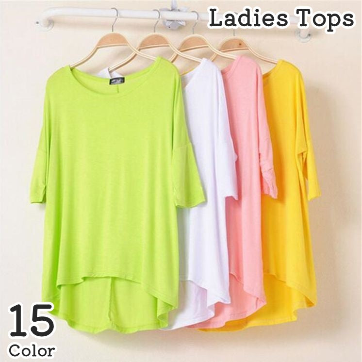 長袖カットソー ロングTシャツ レディース 女性 トップス 婦人服 長袖 ラウンドネック ゆるシルエット 薄め 軽量 無地 単色 シンプル 体系カバー 着回し 合わせやすい カジュアル お洒落 可愛い お出かけ 普段使い デイリー