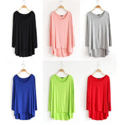長袖カットソー ロングTシャツ レディース 女性 トップス 婦人服 長袖 ラウンドネック ゆるシルエット 薄め 軽量 無地 単色 シンプル 体系カバー 着回し 合わせやすい カジュアル お洒落 可愛い お出かけ 普段使い デイリー