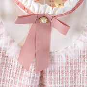 ワンピース 子供服 長袖 重ね着 ツイード キッズ キッズファッション フォーマル 女の子 レイヤード ドレス きれいめ 入園式 セレモニー チェック柄 フリル リボン こども 秋 冬 春 ピンク 卒園式 七五三 結婚式 可愛い
