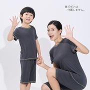 パジャマ トップス 半袖 Tシャツ キッズ ジュニア ベビー 男の子 女の子 子供用 ラウンドネック 丸首 無地 単色 シンプル カジュアル 部屋着 ルームウェア
