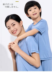 パジャマ トップス 半袖 Tシャツ キッズ ジュニア ベビー 男の子 女の子 子供用 ラウンドネック 丸首 無地 単色 シンプル カジュアル 部屋着 ルームウェア