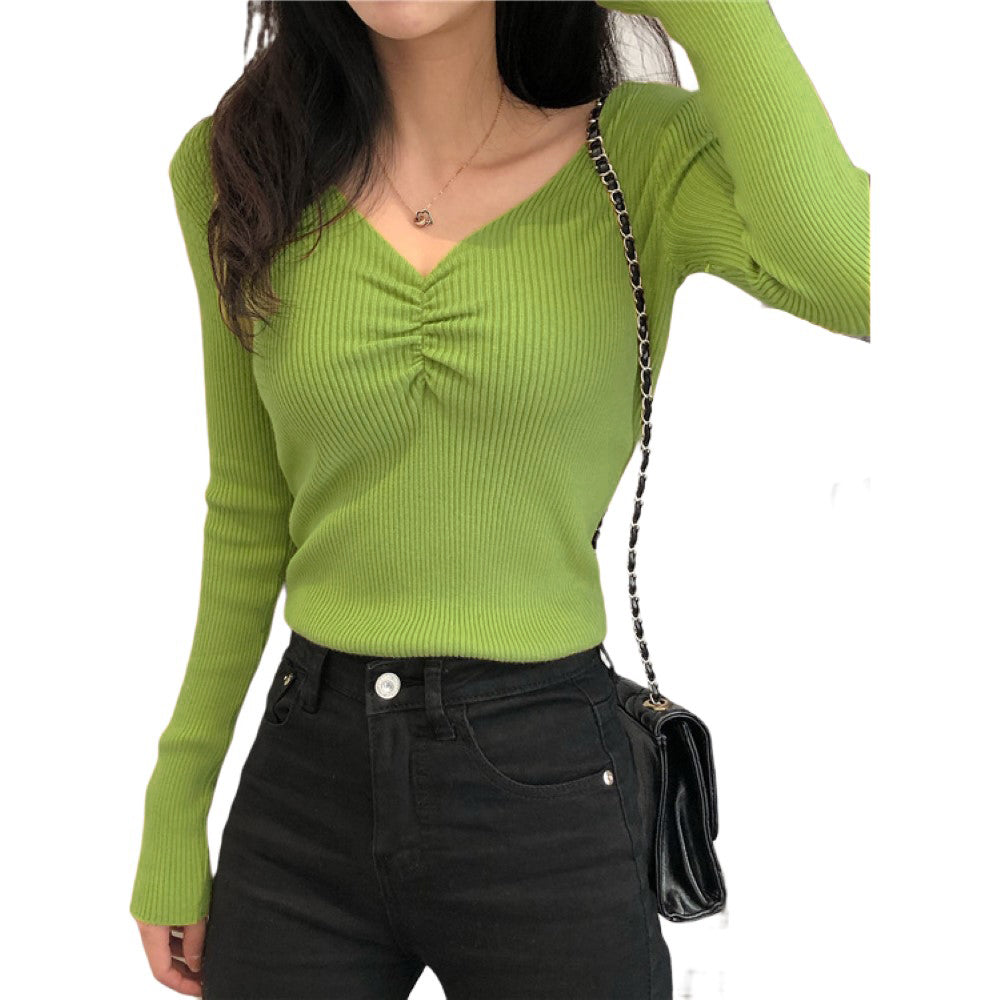 カットソー 長袖 ロングＴシャツ レディース 女性 トップス グリーン バリエーション画像