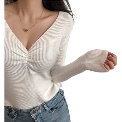 カットソー 長袖 ロングＴシャツ レディース 女性 トップス ホワイト バリエーション画像