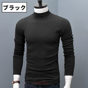 カットソー 長袖 ハイネック トップス メンズ 男性 紳士 無地 単色 厚手 シンプル カジュアル おしゃれ 着回し力 普段使い 大きいサイズ 秋 冬 あったか 防寒対策