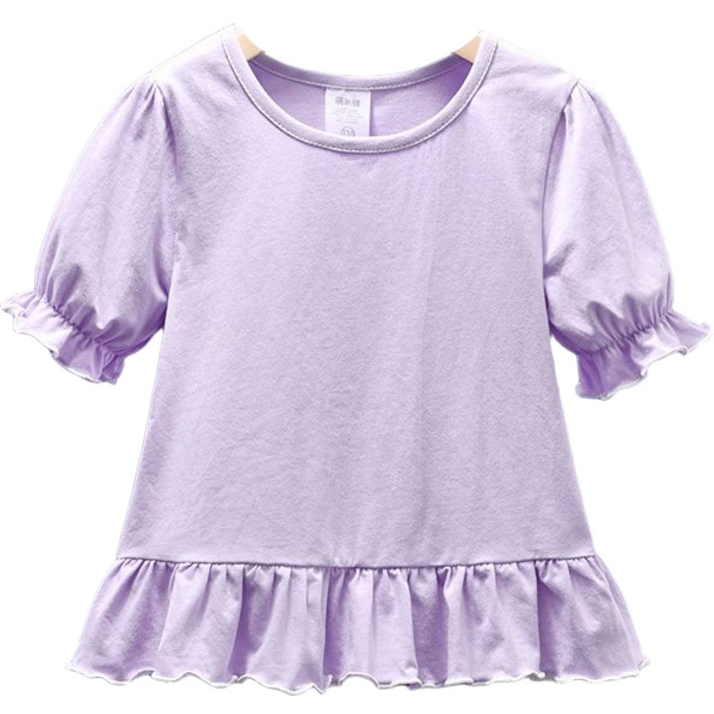カットソー Tシャツ 半袖 トップス キッズ ベビー パープル×フリル バリエーション画像