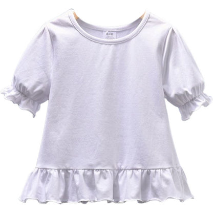 カットソー Tシャツ 半袖 トップス キッズ ベビー ホワイト×フリル バリエーション画像