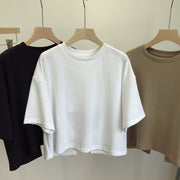 カットソー Tシャツ レディース トップス ラウンドネック 半袖 背中開き 背中見せ おしゃれ カジュアル 無地 単色 お出かけ