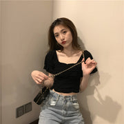 カットソー 半袖 レディース トップス 単品 スクエアネック 無地 単色 ギャザー 着回し セクシー シンプル 可愛い おしゃれ お出かけ 女の子 女性用 婦人服 黒 白 黄 緑 赤 ピンク ベージュ