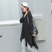 チュニックワンピ チュニック カットソー ロングＴシャツ 長袖 レディース 女性 婦人 トップス ラウンドネック ワンピース スリット入り ドロップショルダー 無地 単色 ゆったり ラフ おしゃれ シンプル ナチュラル カジュアル かわいい リラックス 部屋着 お出かけ 黒 灰 白