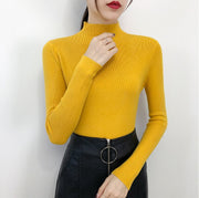 ニット セーター 長袖 レディース 女性 トップス ハイネック リブ 暖かい あったか 無地 単色 シンプル カジュアル 着回し 婦人服