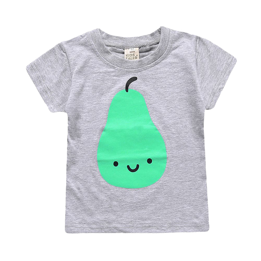 Tシャツ キッズ ベビー 男の子 女の子 トップス プルオーバー 半袖 クルーネック スワン マカロン ドーナツ 自転車 ナシ ボーダー おしゃれ かわいい カジュアル ラウンドネック 丸首 プリント 男児 女児 赤ちゃん 子供服