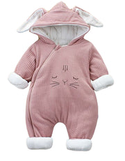 カバーオール ジャンプスーツ つなぎ 子供服 裏起毛 あったか ベビー 赤ちゃん 女の子 男の子 アウター 防寒 耳付き フード付き リブ アニマル ウサギ クマ ジップアップ 長袖 おしゃれ かわいい ロンパース 乳児 幼児 新生児 出産祝い ギフト プレゼント 女児 男児 子ども こども
