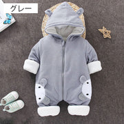 カバーオール ジャンプスーツ つなぎ 子供服 裏起毛 あったか ベビー 赤ちゃん 女の子 男の子 アウター 防寒 耳付き フード付き リブ アニマル ウサギ クマ ジップアップ 長袖 おしゃれ かわいい ロンパース 乳児 幼児 新生児 出産祝い ギフト プレゼント 女児 男児 子ども こども