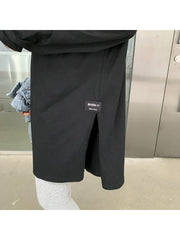 カットソー 長袖 Ｔシャツ レディース 女性 トップス ビックサイズ オーバーサイズ ドロップショルダー ゆったり 大きいサイズ 大きめ スリット ラウンドネック クルーネック 無地 シンプル 黒 白