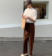 カットソー Tシャツ メンズ 男性 トップス 半袖 5分袖 ハイネック 無地 単色 シンプル カジュアル 着回し 合わせやすい 大きいサイズあり お洒落 お出かけ 普段使い 紳士服