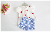 ブラウス子供服 ガールズ キッズ 女の子 トップス プルオーバー ブラウス パフスリーブ イチゴ 雪 キノコ リップ 半袖Tシャツ 刺繍 かわいい 60-70cm 70-80cm 80-90cm 90-100cm 100-110cm