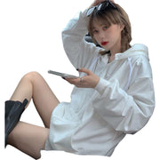 パーカー ジップアップ レディース 女性 トップス アウター 薄手 裏起毛 フーディ― 大きいサイズ 前開き ファスナー ドロップショルダー ゆったり リブ ひも付き 無地 シンプル 単色 ソリッドカラー 羽織 おしゃれ カジュアル 婦人服 M L XL 2XL グリーン ブルー 青 イエロー ブラック 黒 グレー ホワイト 白 ベージュ ピンク 春 秋 冬