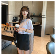 Tシャツ 半袖 レディース 女性用 クルーネック 英字 ロゴ入り ラウンドネック トップス 大きいサイズ有り シンプル カジュアル デイリー 普段使い お出かけ 着回し おしゃれ かわいい