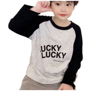 長袖カットソー 長袖Tシャツ ラグラン キッズ ベビー ジュニア トップス 男の子 女の子 おしゃれ かっこいい かわいい シンプル 兄弟 姉妹 お揃い おそろい カジュアル 緑 紺 黒