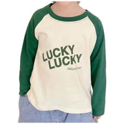 長袖カットソー 長袖Tシャツ ラグラン キッズ ベビー ジュニア トップス 男の子 女の子 おしゃれ かっこいい かわいい シンプル 兄弟 姉妹 お揃い おそろい カジュアル 緑 紺 黒
