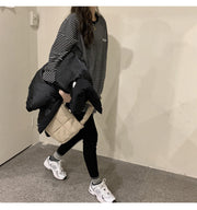 カットソー 長袖 レディース 女性 トップス 大きいサイズ ラウンドネック 袖リブ ボーダー しましま タグ付き ドロップショルダー ロンT カジュアル シンプル かわいい おしゃれ 着回し ヘビロテ 定番 黒 ベージュ