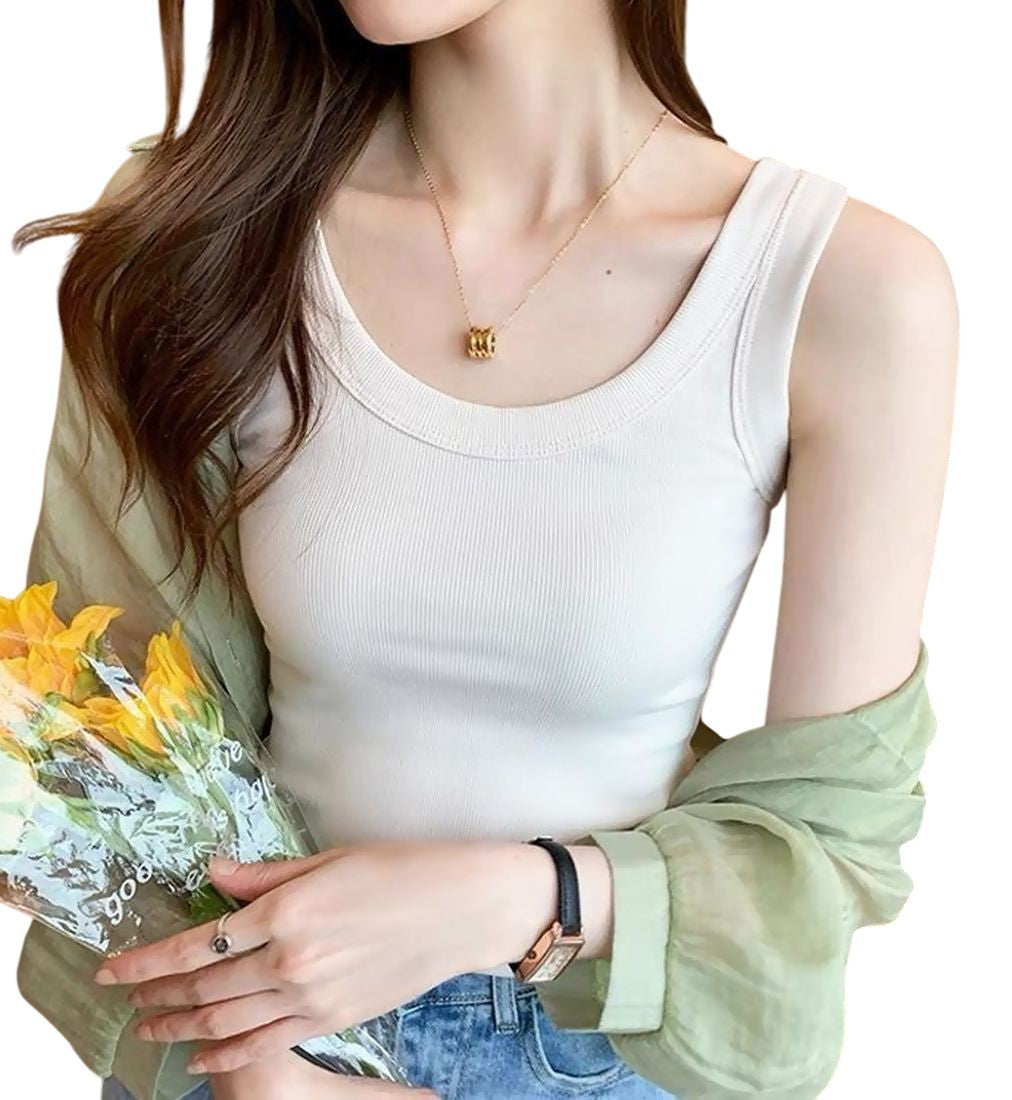 タンクトップ レディース 女性 大きいサイズ トップス ノースリーブ ホワイト バリエーション画像