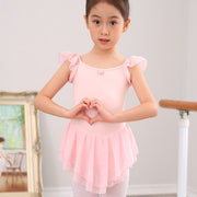 バレエレオタード 子供用 キッズ ジュニア 女の子 ノースリーブ チュールスカート チュチュ フリル ギャザー ローズ バラ 単色 股下ボタン 無地 衣装 ダンス 発表会 新体操 イベント 練習着 袖なし ひらひら かわいい キュート おしゃれ 定番 ベーシック ピンク 紫 青