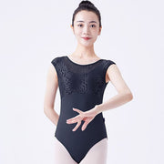 レオタード バレエ用 レディース 女性用 大人用 バレエウェア ノースリーブ 袖なし パッド付き 大きいサイズ レース レッスン着 練習着 おしゃれ かわいい シンプル エレガント 体操 ダンス 衣装 ネイビー ブラウン ローズ ピンク 茶色