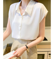 ブラウス シャツ レディース 婦人服 トップス フレンチスリーブ 半袖 前あき 前ボタン 襟付き 無地 シンプル 単色 おしゃれ 大人可愛い きれいめ オフィス 通勤 スーツ かわいい 夏 大きいサイズあり ホワイト イエロー ネイビー