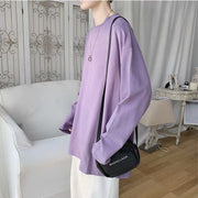 長袖Tシャツ メンズ 男性用 ロンT Tシャツ クルーネック ラウンドネック 丸首 無地 ドロップショルダー ゆったり オーバーサイズ 大きいサイズ プルオーバー シンプル