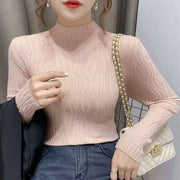 ニット レディース 女性 トップス 長袖 ハイネック 薄手 リブ シンプル 着回し カジュアル 秋 冬 婦人服