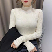 ニット レディース 女性 トップス 長袖 ハイネック 薄手 リブ シンプル 着回し カジュアル 秋 冬 婦人服