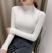ニット レディース 女性 トップス 長袖 ハイネック 薄手 リブ シンプル 着回し カジュアル 秋 冬 婦人服
