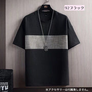 Tシャツ カットソー トップス 半袖 クルーネック ラウンドネック 丸首 シンプル カジュアル おしゃれ かっこいい クール 単色 バイカラー デイリー 普段着 ブラック ホワイト 着回し