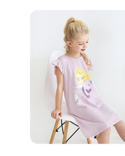 ワンピース キッズ 子供 子供服 女の子 女児 半袖 膝丈 フリル ボーダー かわいい おしゃれ シンプル 人魚 マーメイド 春 夏 クルーネック 柄 ガール 幼児 幼稚園 保育園 小学生 ティーン ジュニア プリント リボン チュニック