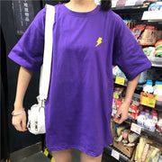 Ｔシャツ カットソー レディース トップス 半袖 クルーネック ゆったり カジュアル かわいい ベーシック 定番 スタンダード ワンポイント