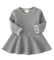 チュニックワンピース ミニワンピース ベビーワンピース 裏起毛ワンピース フレアワンピース 長袖 子供服 こども服 ベビー服 子供 女の子 秋冬 裏起毛 暖かい あったかい 無地 シンプル ベビーウェア 赤ちゃん 女児